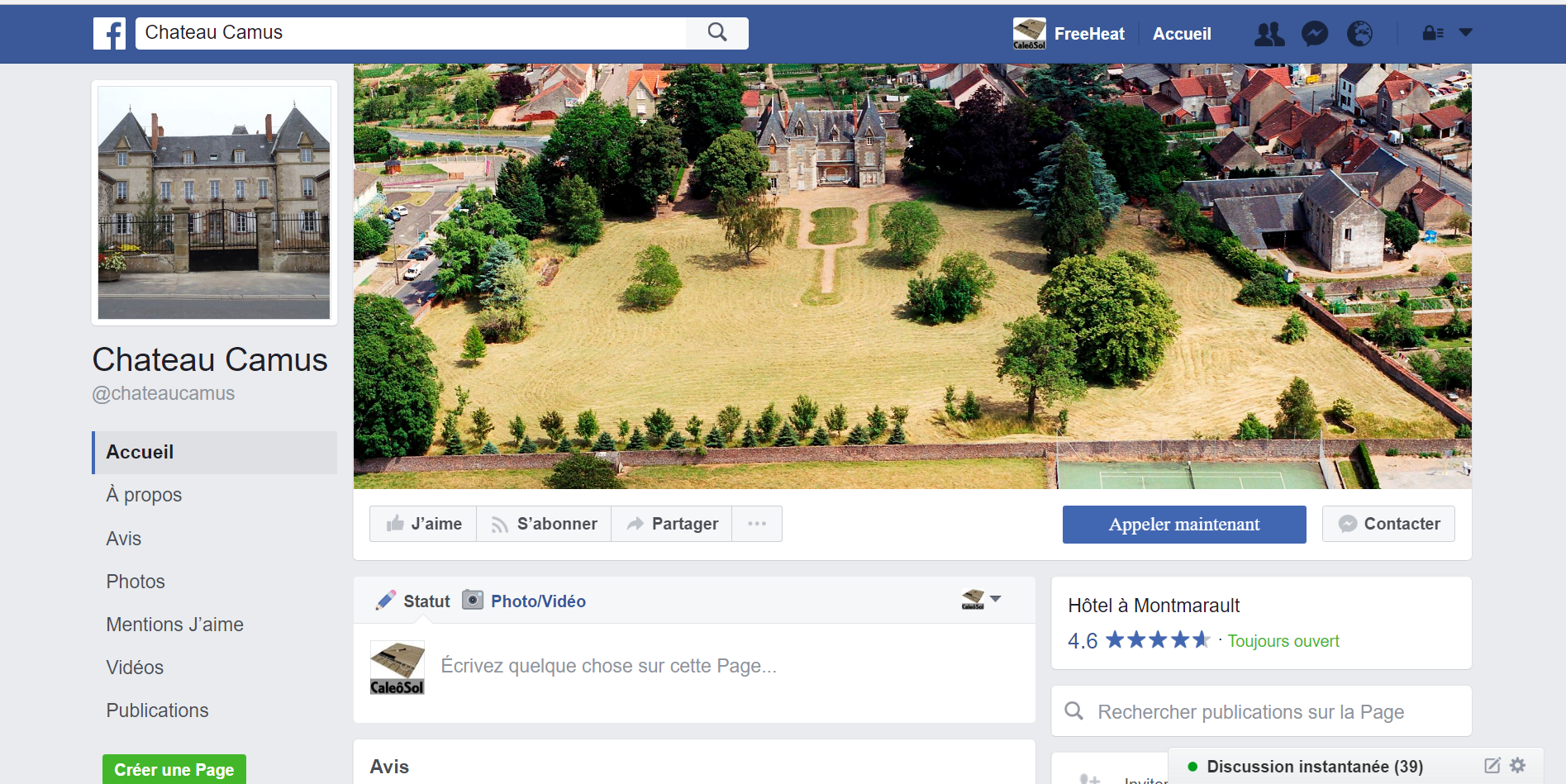 le plafond chauffant rénovation chateau Camus sur Facebook