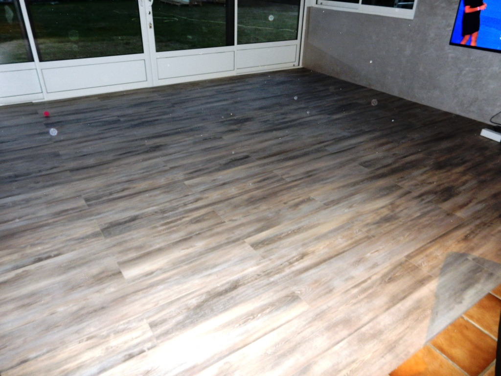 Plancher chauffant véranda fini