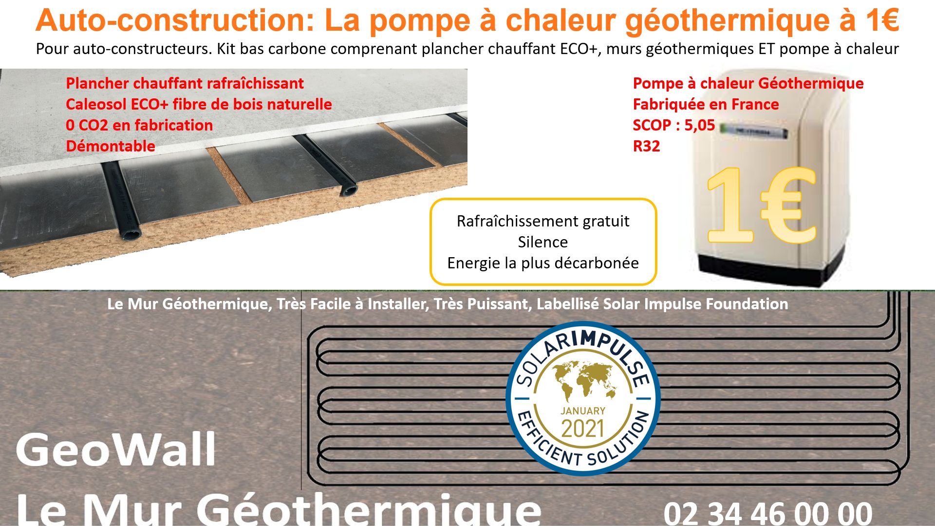Pompe à chaleur géothermique à 1€ pour l'autoconstruction