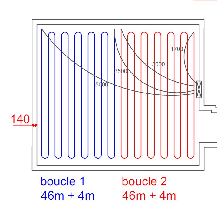 Calepinage plafond chauffant rafraîchissant RE2020
