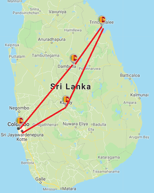 sri lanka 1 week route itinery east coast and hill country