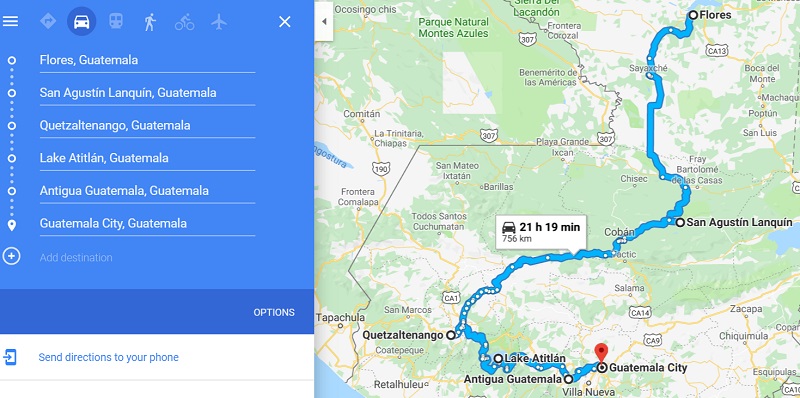2 week Guatemala route