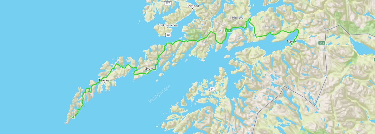 Lofoten Island road trip map