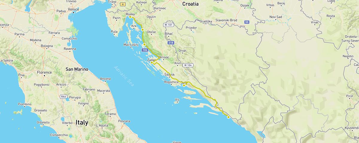 croatia road trip map