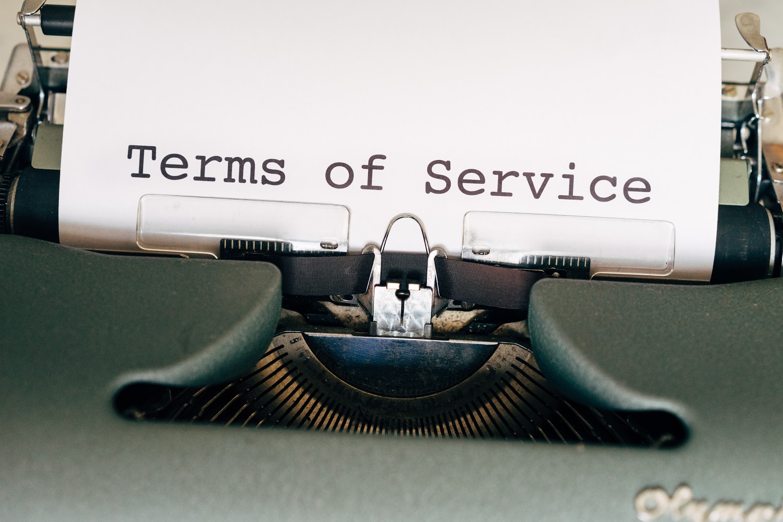 Digital waiver mentions the terms of service of a business