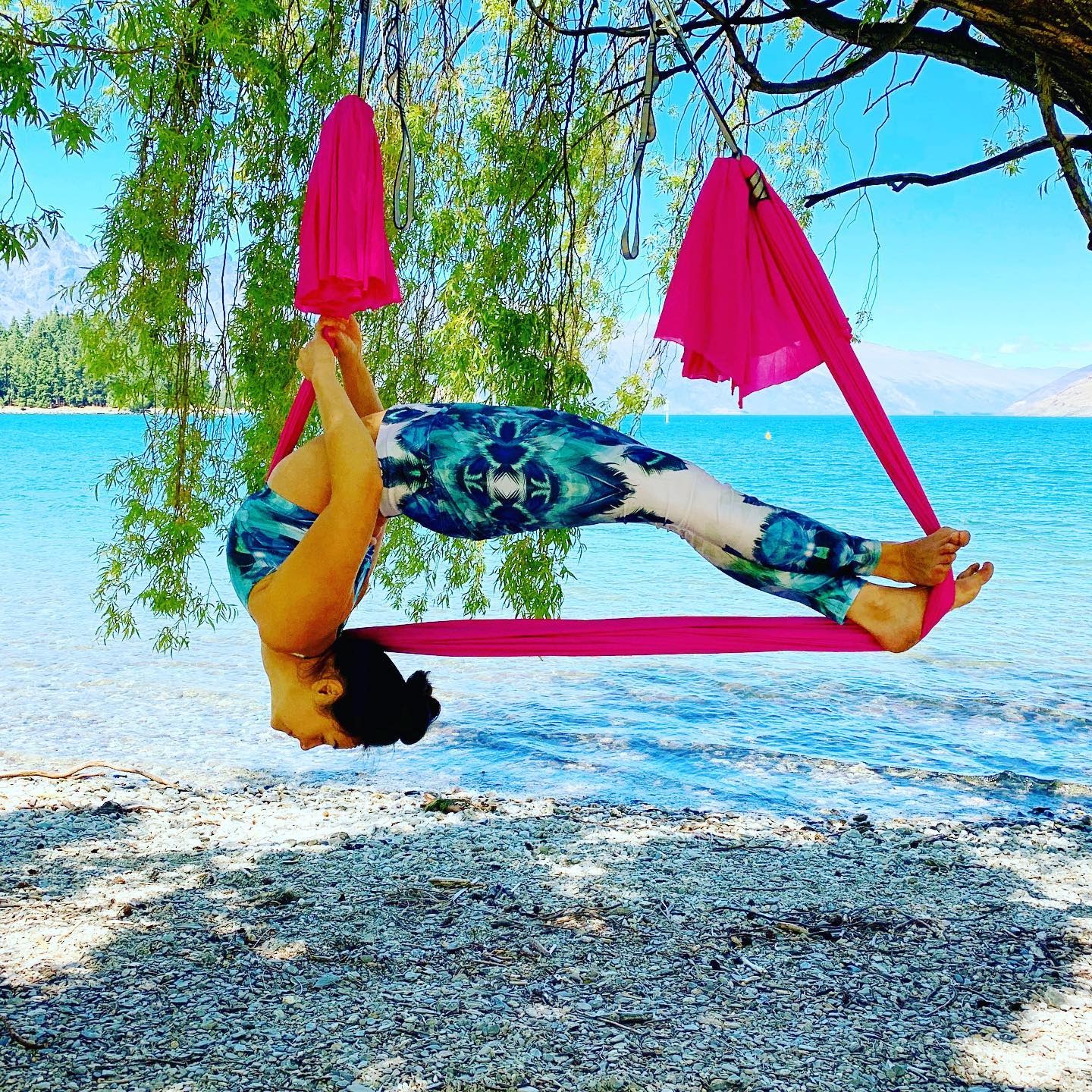 CamiYoga classes are based on the theme of Aerial Yoga