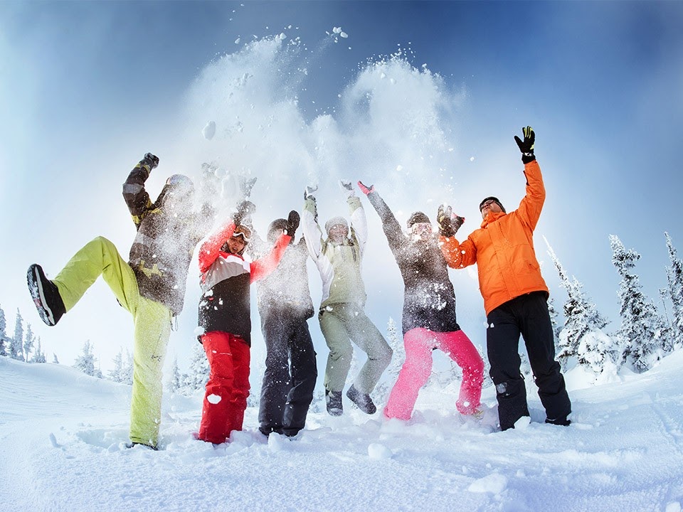 People having fun in snow at Living Water Resorts