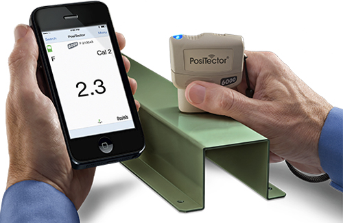 PosiTector SmartLink and app in use