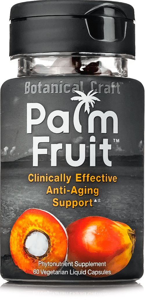 Palm Fruit phytonutrient supplement bottle (Clinically Effective Anti-Aging Support)