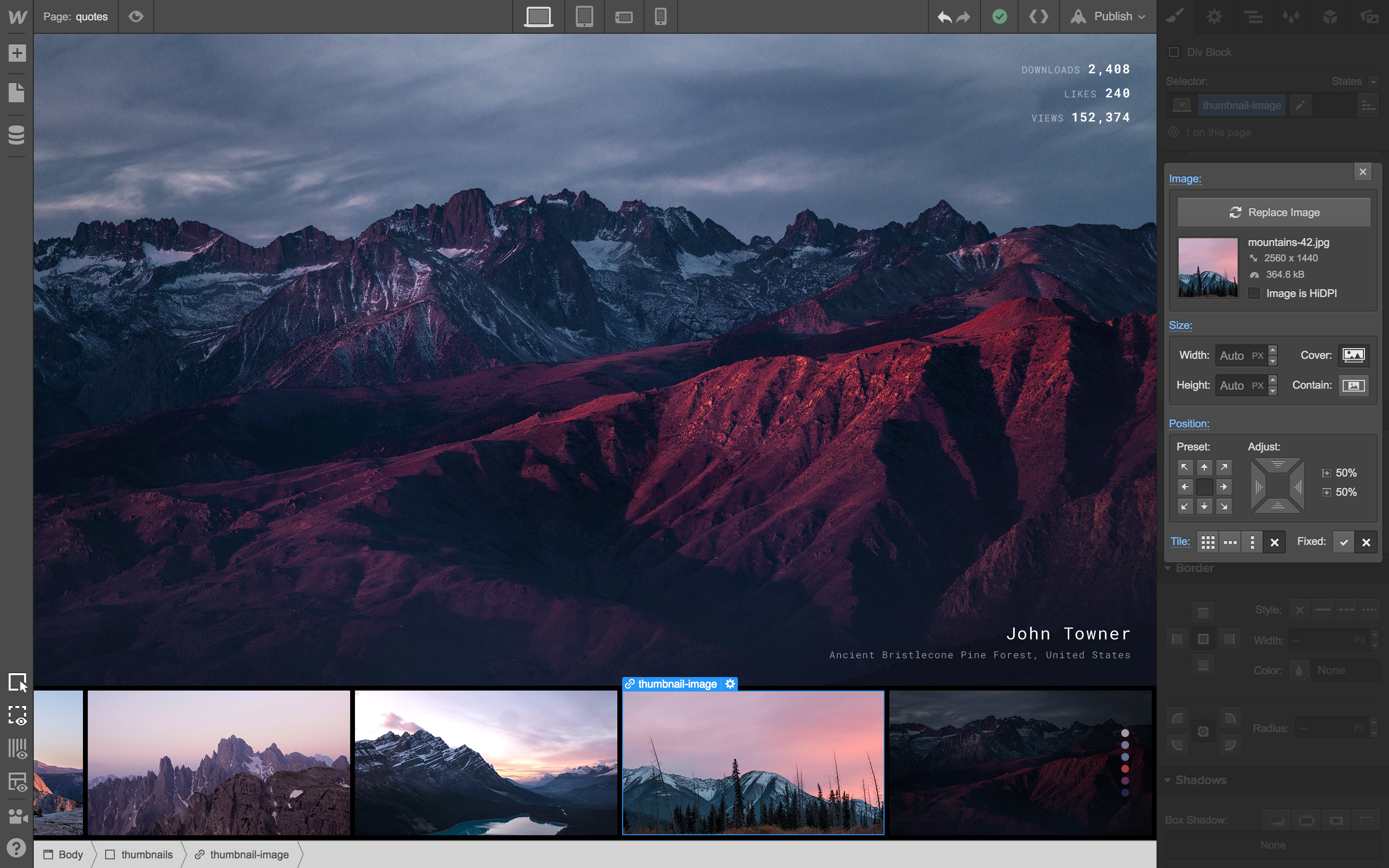Create beautiful background images and gradients in Webflow