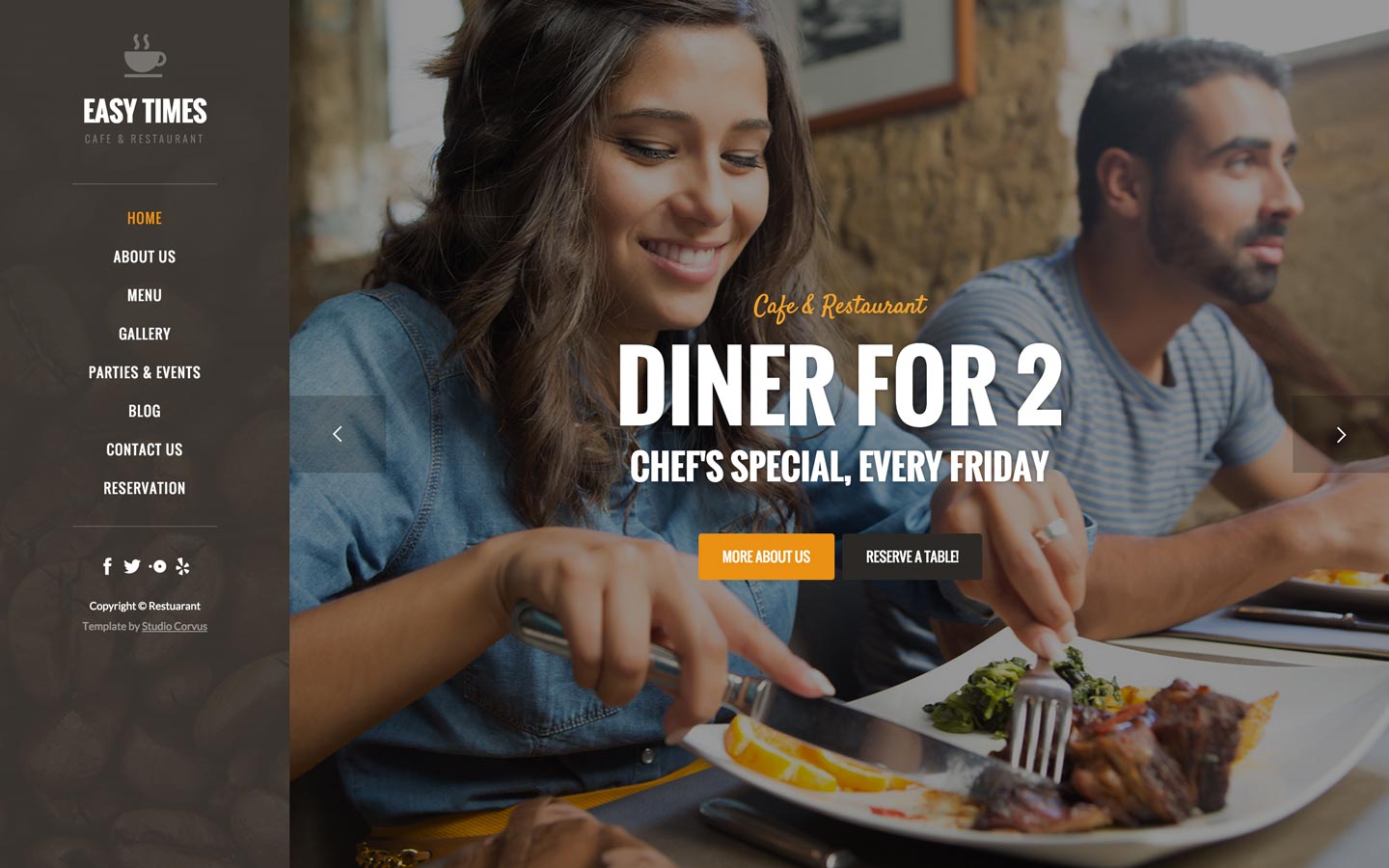 easy times restaurant html5 responsive website template restaurants templates