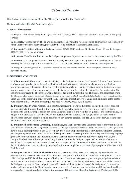 UX Contract Template