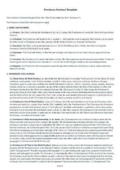 Freelance Contract Template