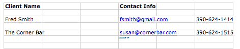 Tracking clients in Excel