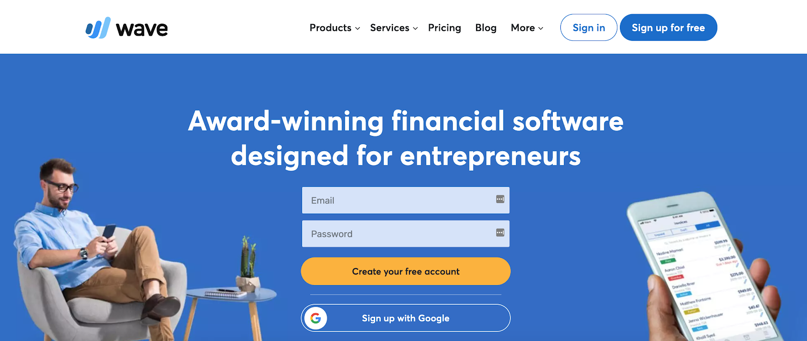 Wave homepage