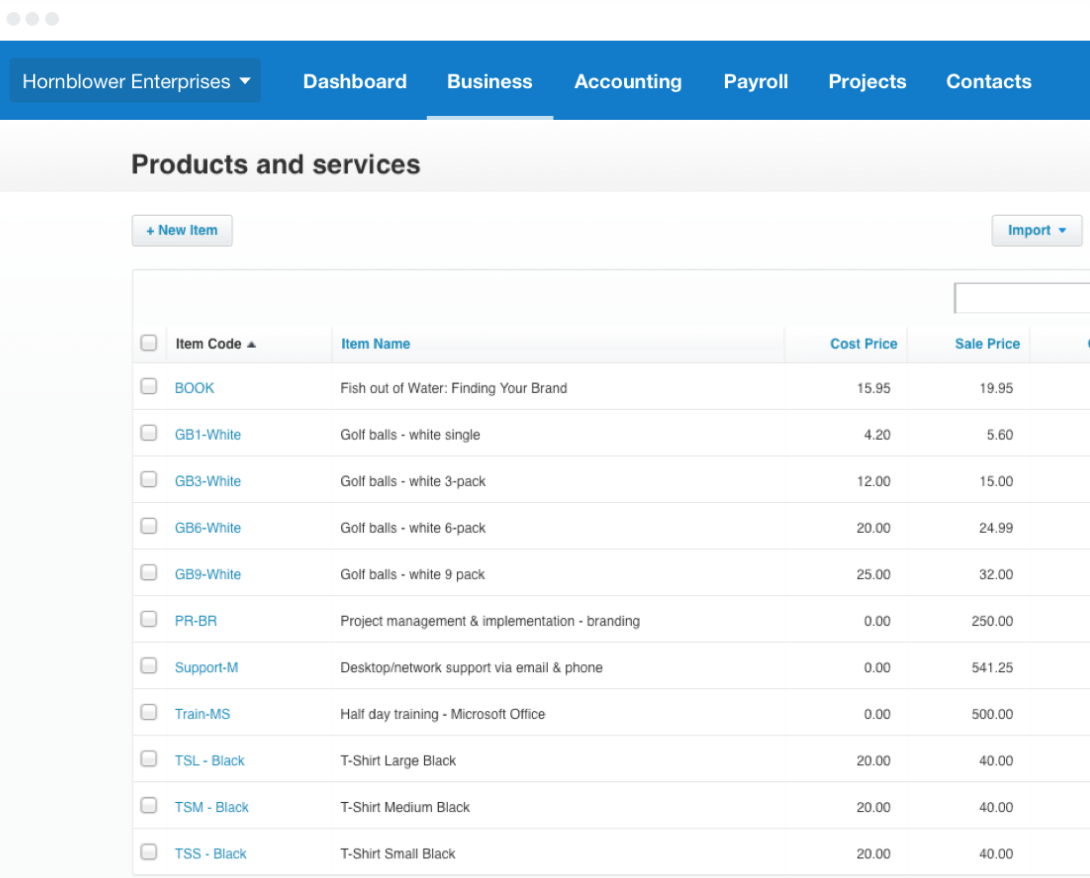 Xero inventory