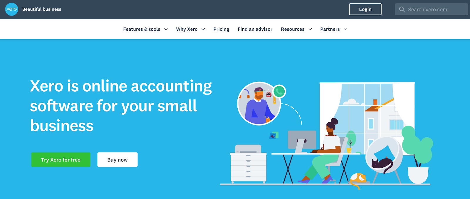 Xero homepage