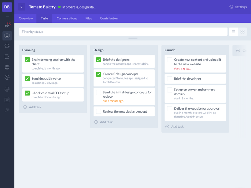 Plutio dashboard
