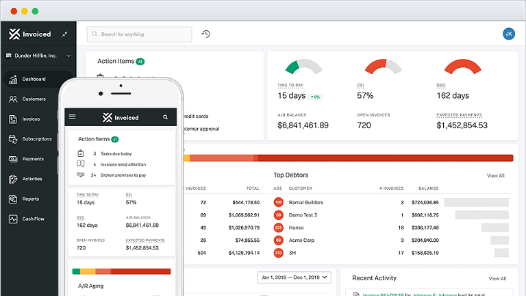 Invoiced dashboard
