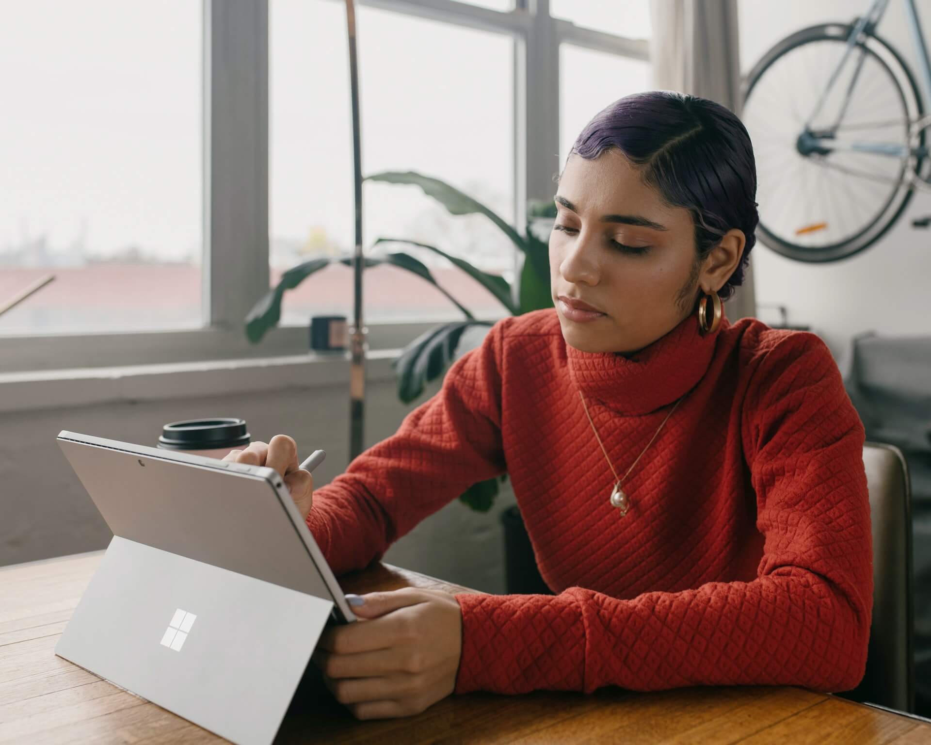 woman using a surface