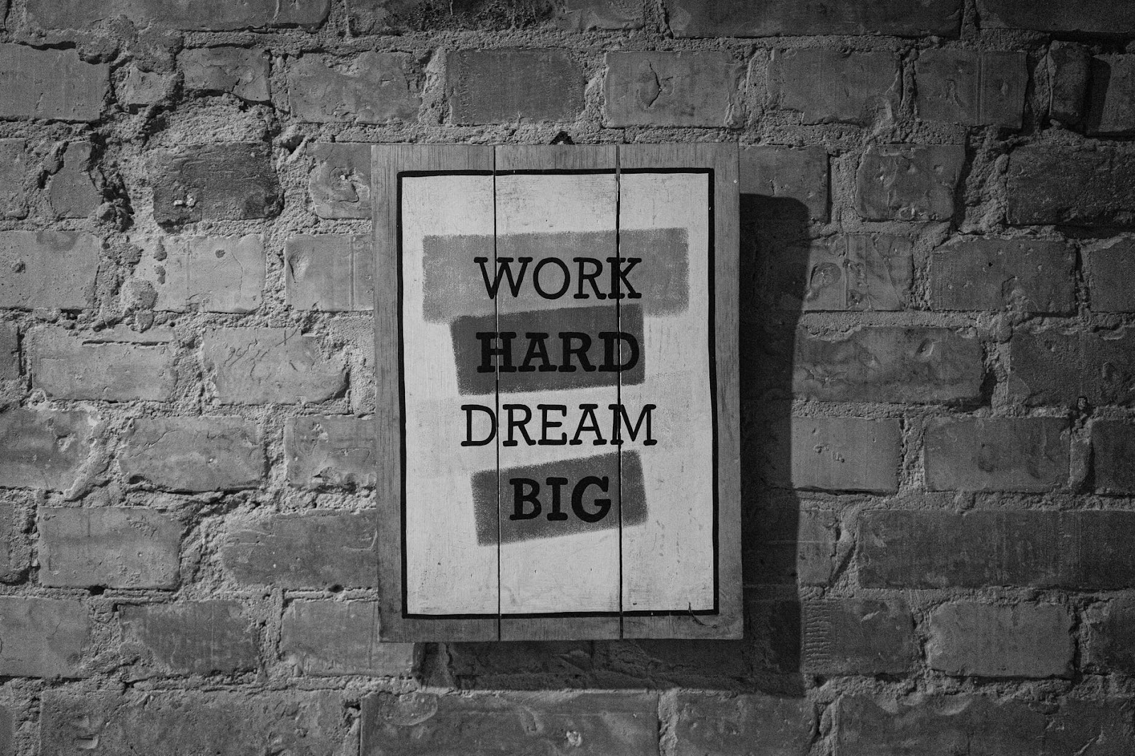 work hard dream big wall art