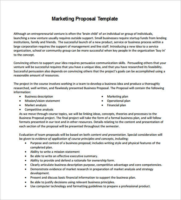 Free Digital Marketing Proposal PDF Marketing Proposal Template Bonsai