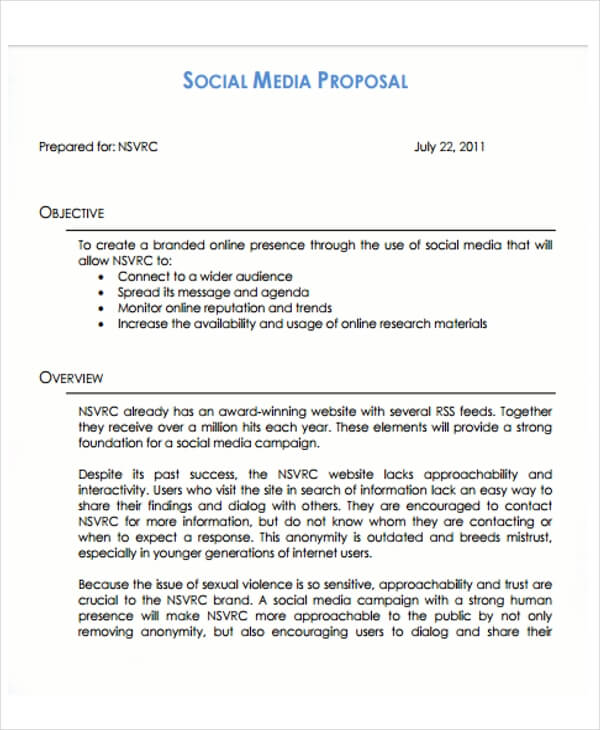 Social Media Marketing Proposal Ppt Edit Download Bonsai