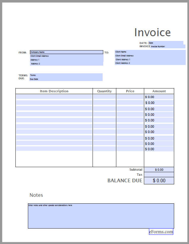 invoice template pdf editable