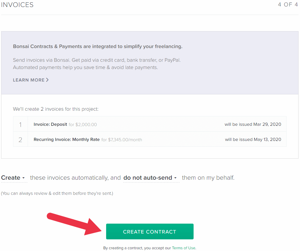 create contract template final step