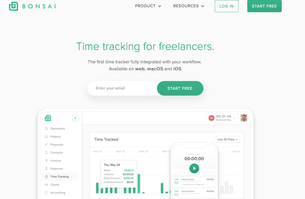Bonsai time tracking