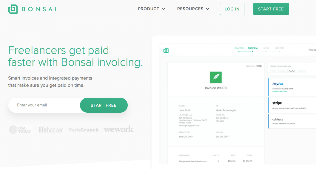 Bonsai invoicing