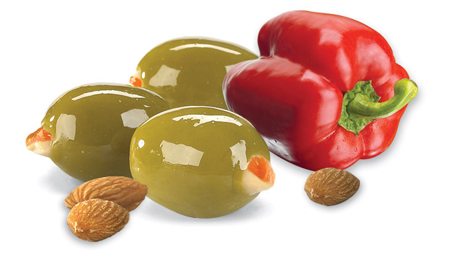 Almond & Red Pepper Stuffed Olives Image