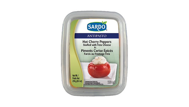 Hot Cherry Peppers Stuffed with Feta Cheese 250 mL