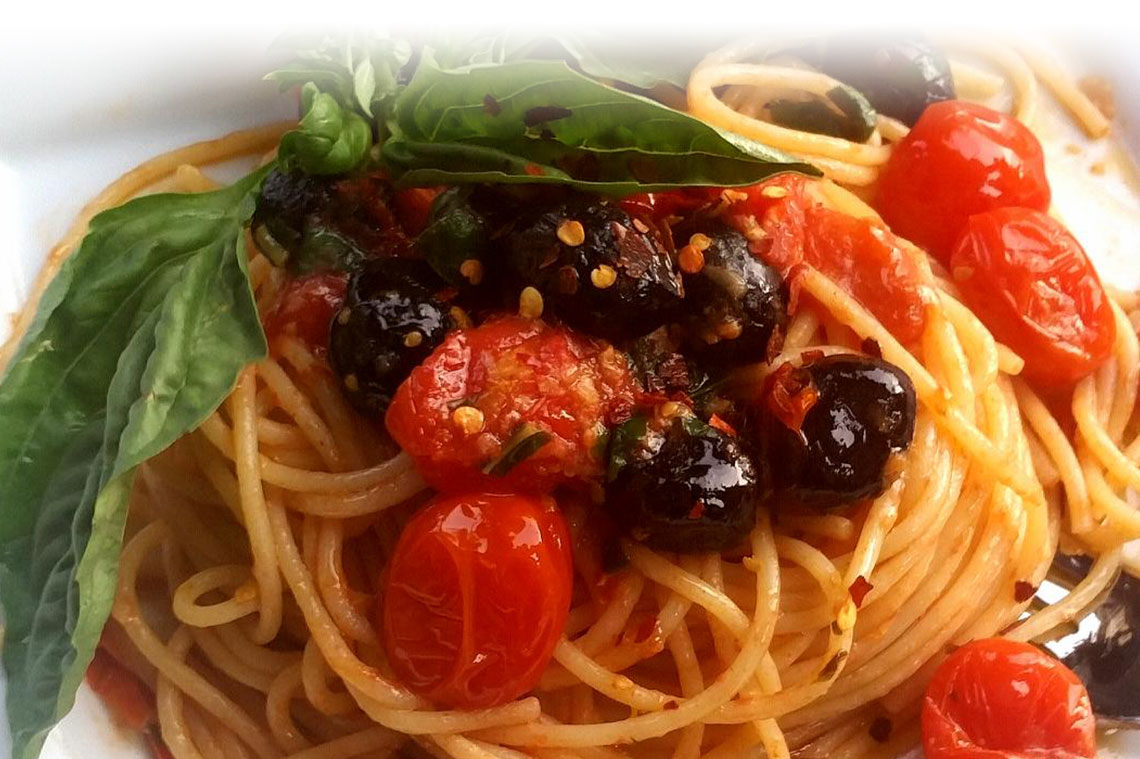 Pasta with Tomatoes and Olives