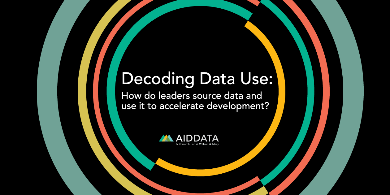 Cover image of new report, Decoding data use: How do leaders source data and use it to accelerate development?