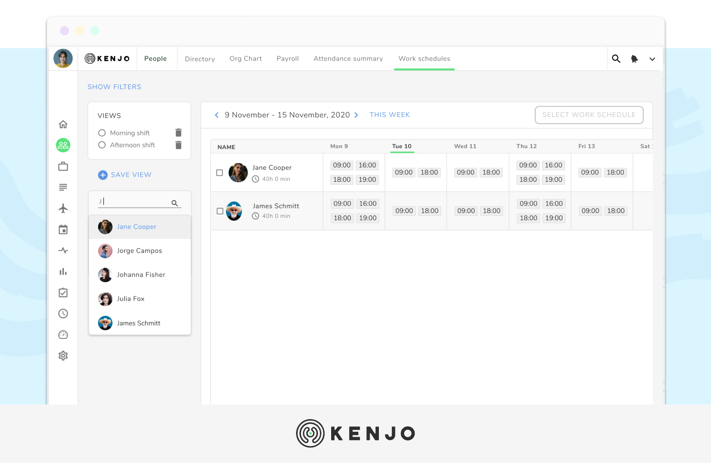 Kenjo time tracking software