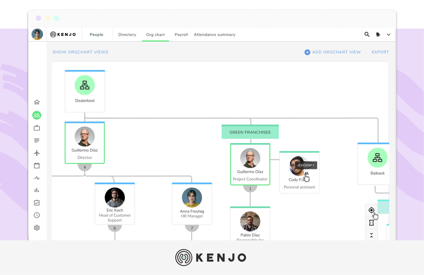 kenjo employee portal interface