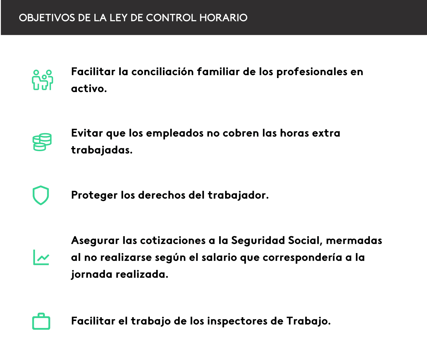 objetivos de la ley de control horario en españa