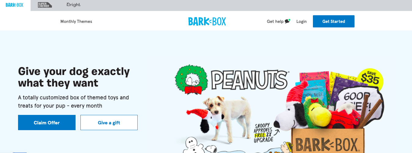 barkbox homepage