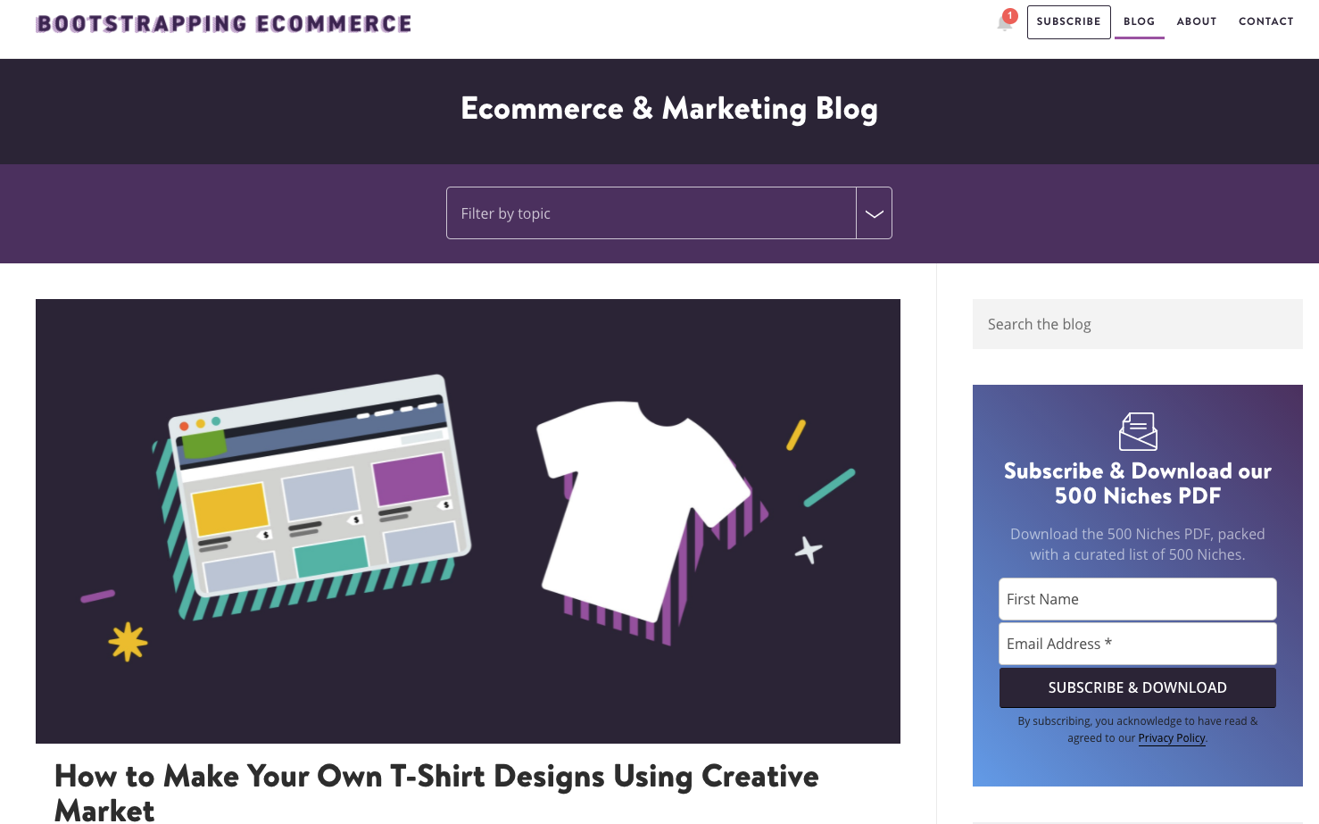 Bootstrapping eCommerce Blog