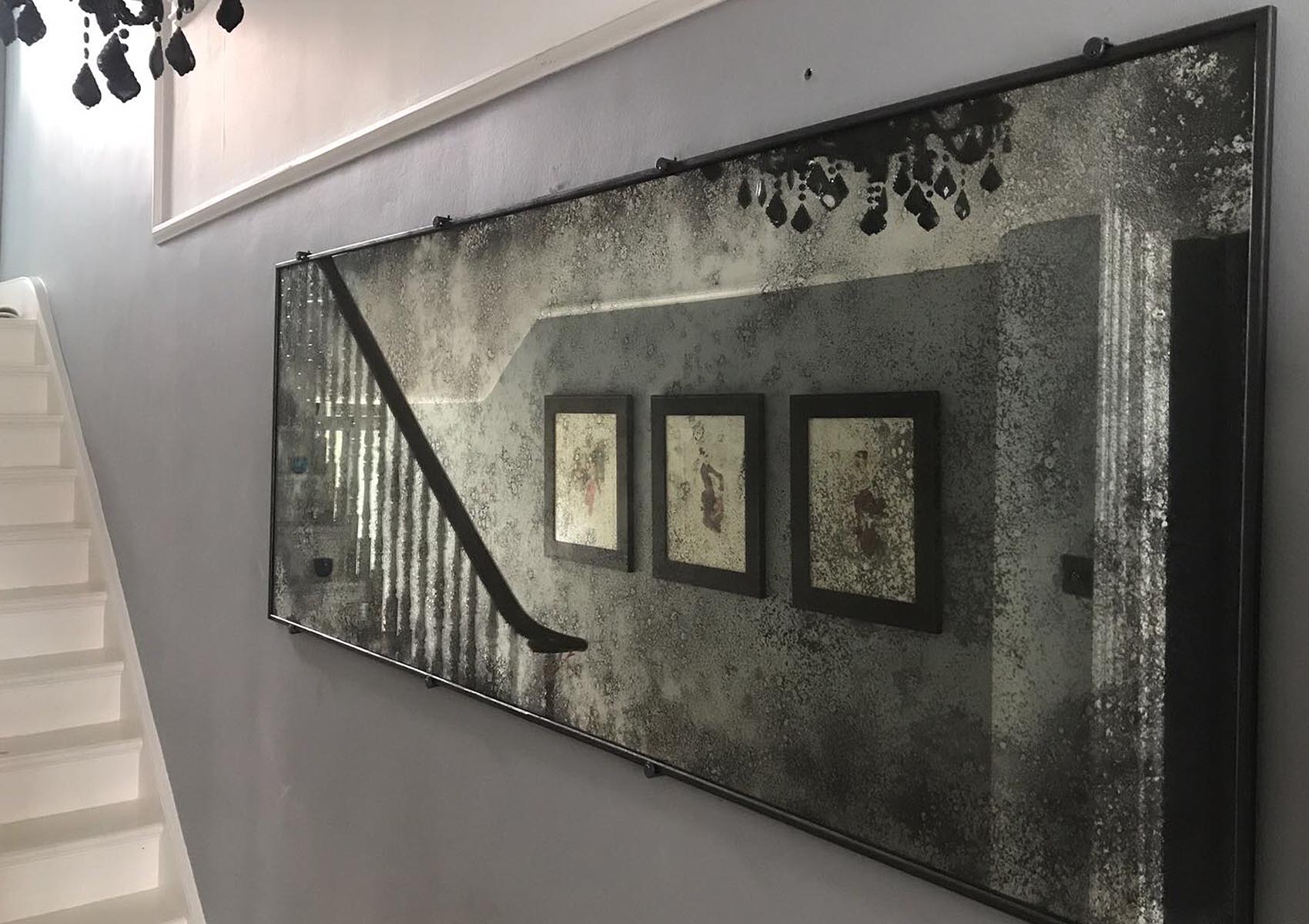 Antique Mirror Feature Walls Saligo Design Wall Features In Hallway Distressed Mirrors Vintage Wall Feature