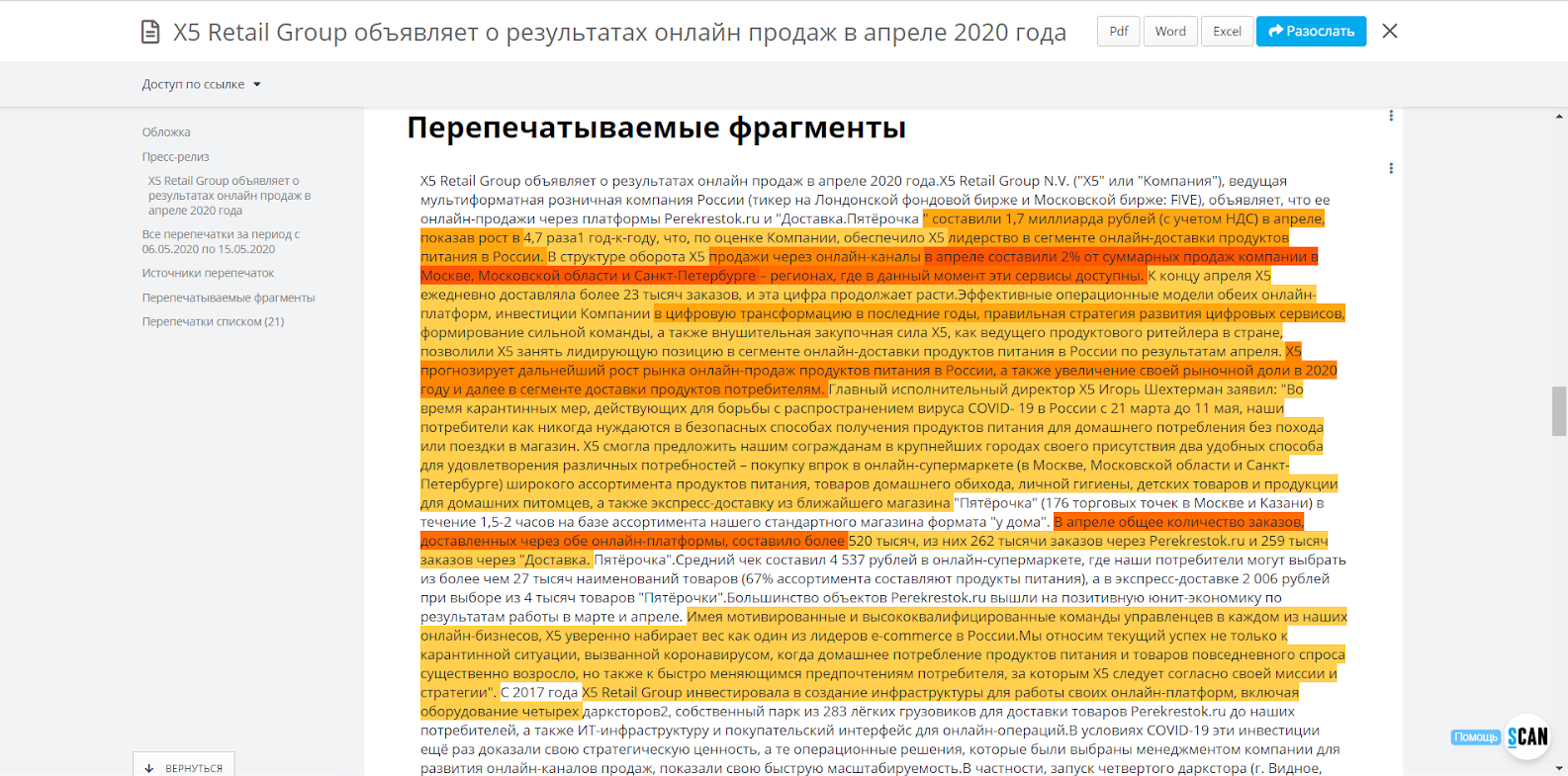 мониторинг СМИ