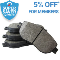 5% off Brake Pads for Super Saver members*