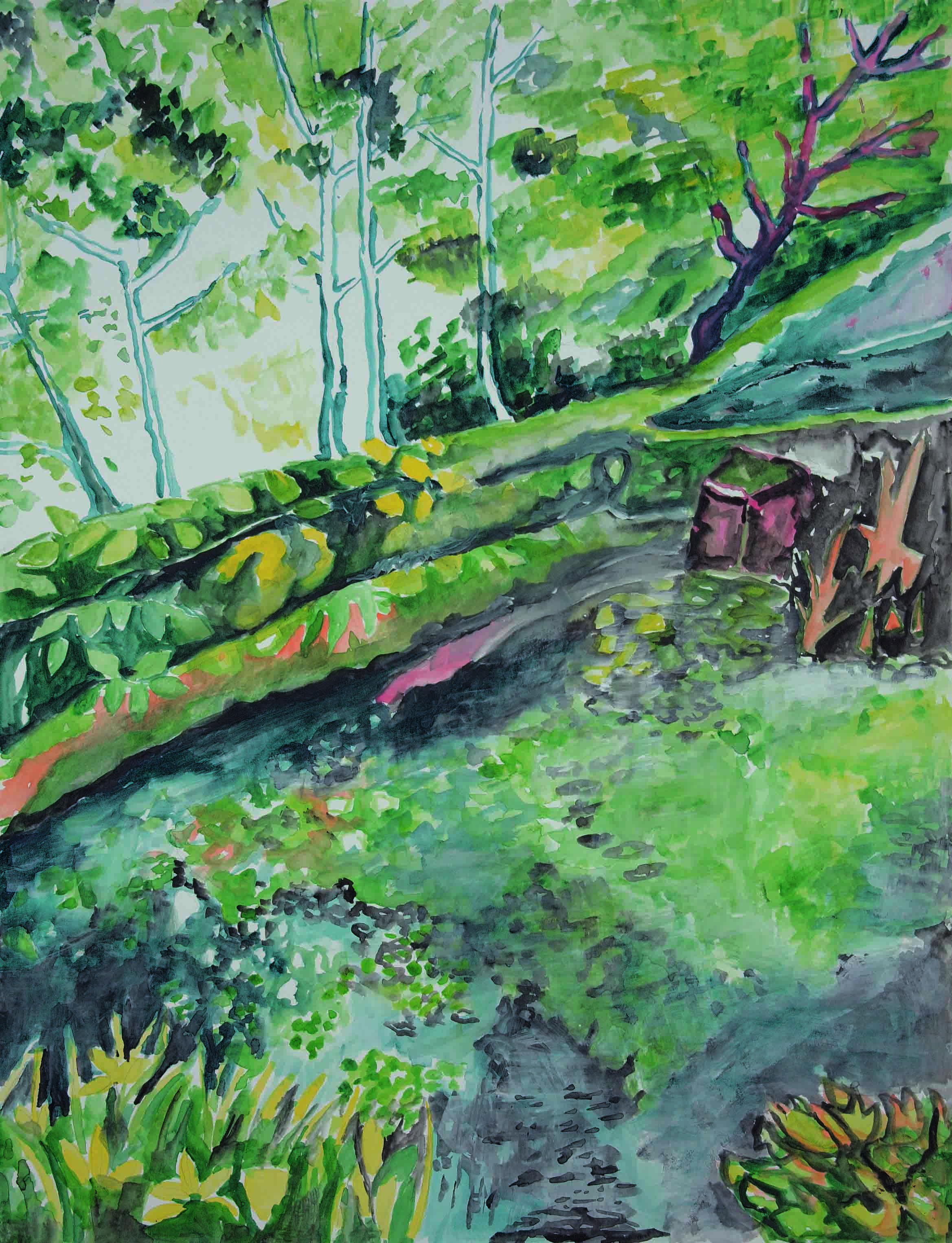 8 Giugnio 2017, Aquarell auf Papier, 55 x 46 cm, Courtesy: hilleckes probst galerie