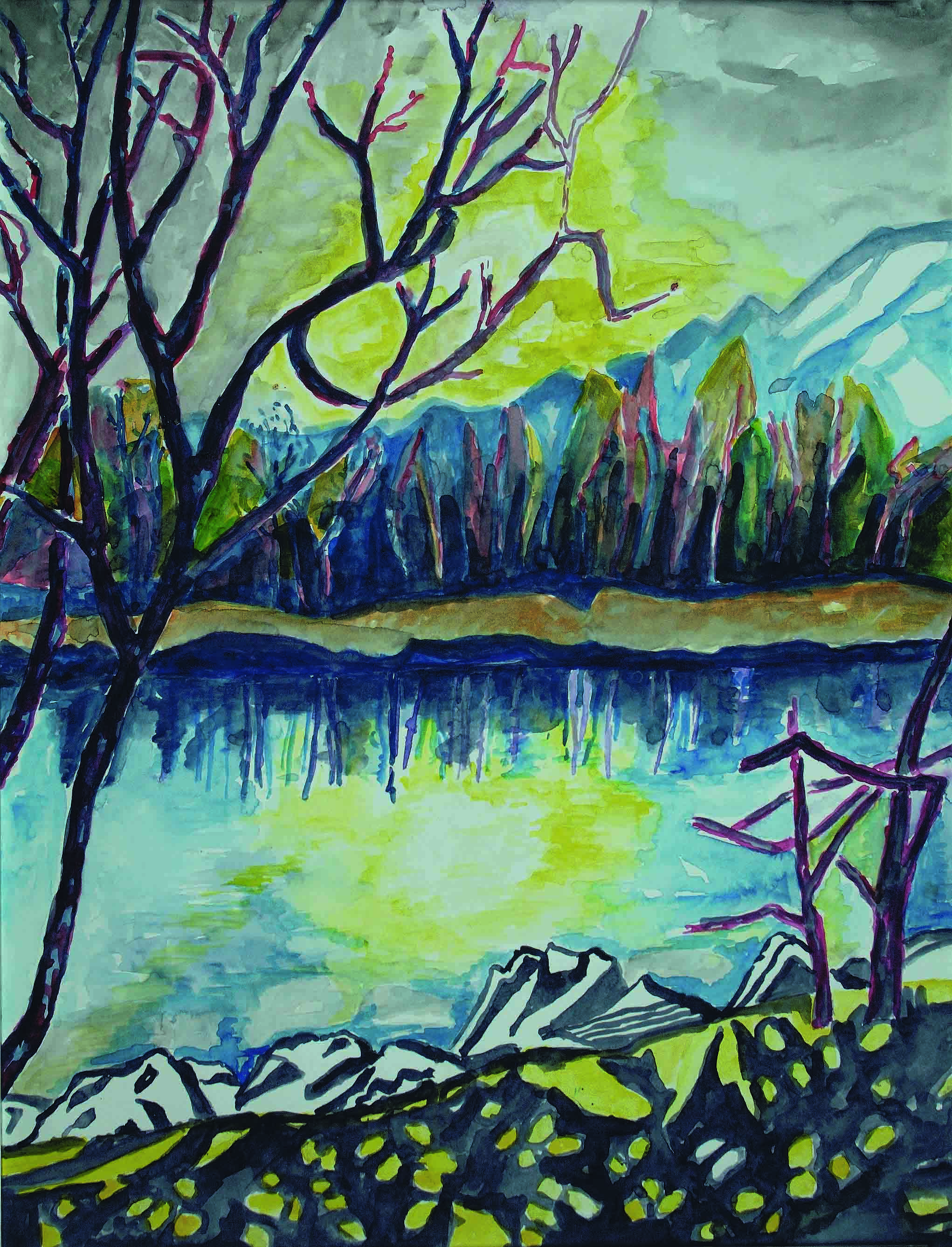 30 Gennaio 2019, Aquarell auf Papier, 55 x 46 cm, Courtesy: hilleckes probst galerie