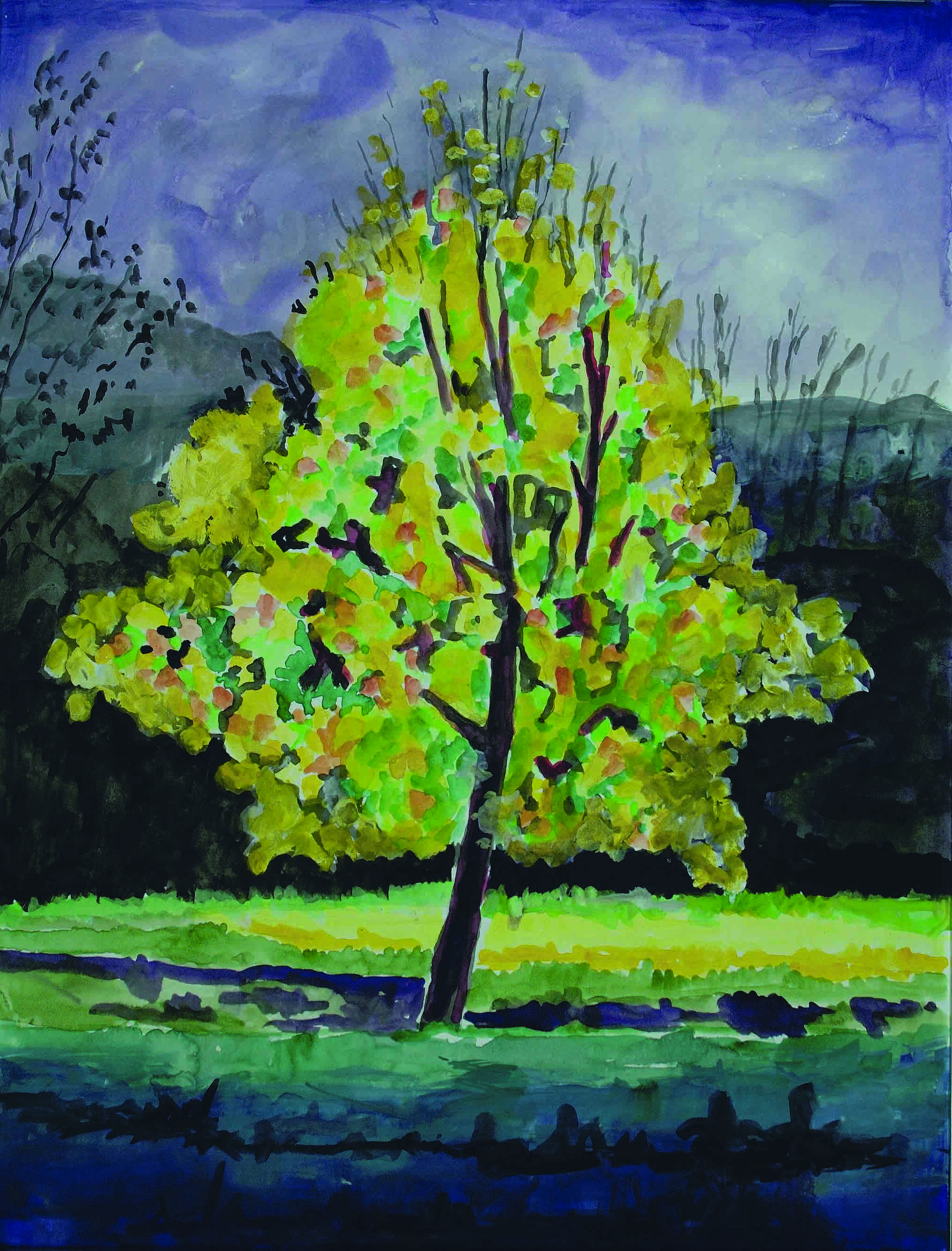 30 Ottobre 2018, Aquarell auf Papier, 55 x 46 cm, Courtesy: hilleckes probst galerie