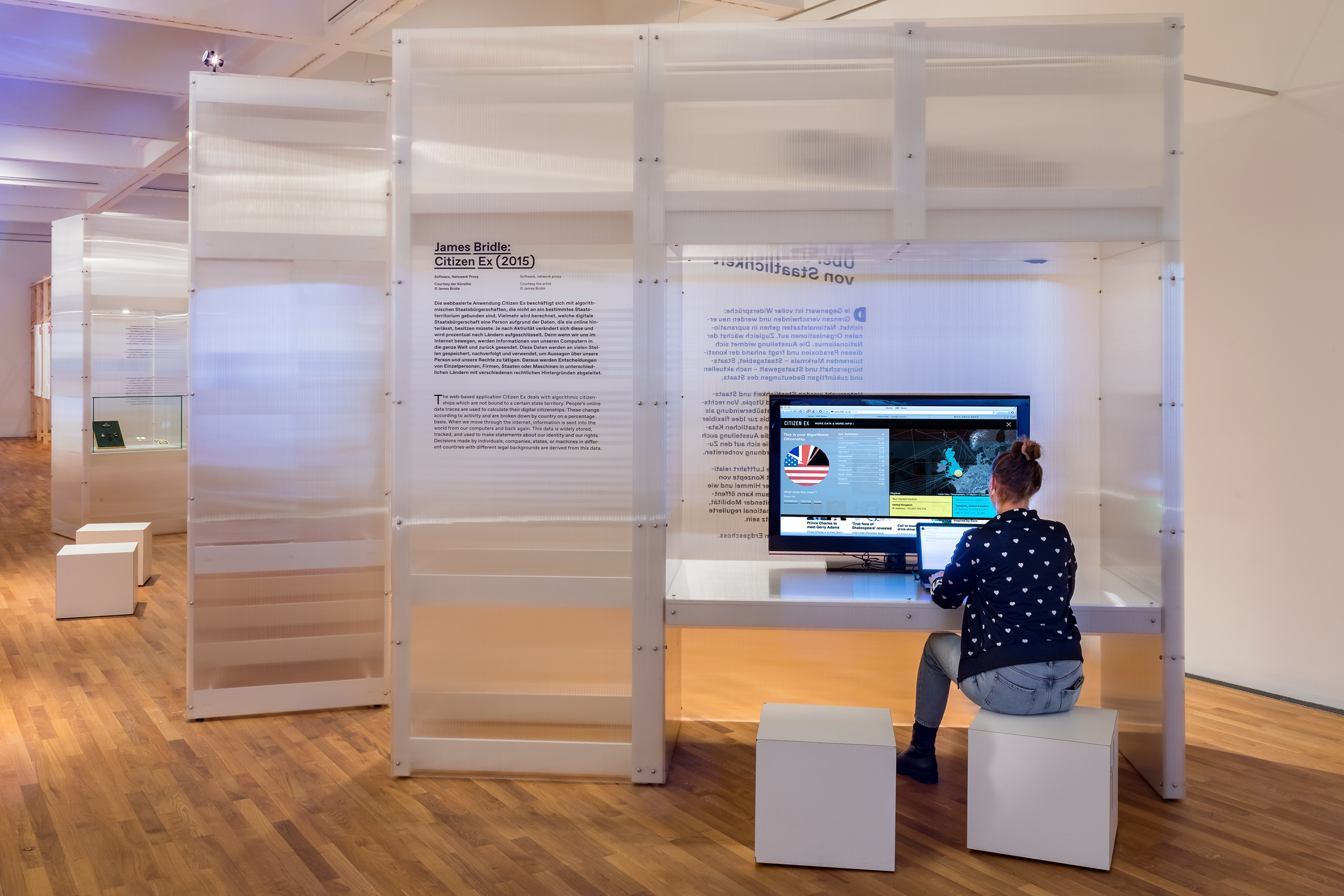 Ausstellungsansicht Beyond States 2021, James Bridle Zeppelin Museum, © Foto Tretter