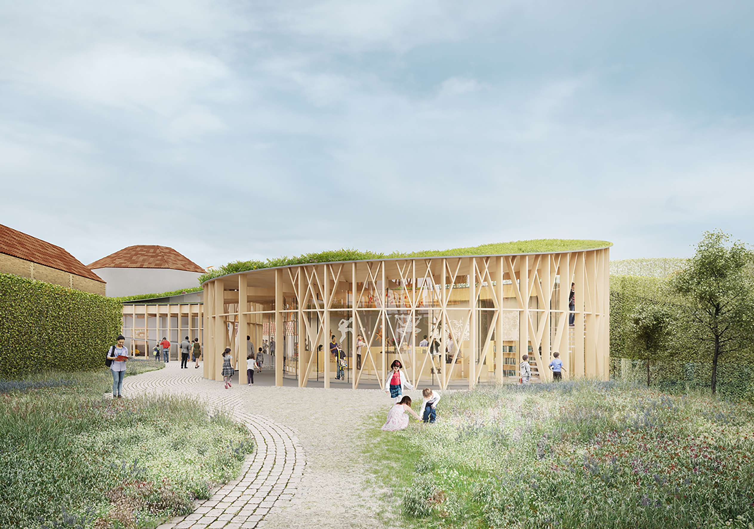 Rendering, H.C.Andersen Haven Beginning of the journey © Kengo Kuma & Associates, Cornelius Vöge, MASU Planning