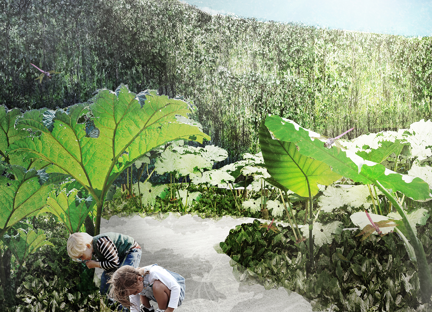 Rendering, H.C.Andersen Haven The Giant garden © Kengo Kuma & Associates, Cornelius Vöge, MASU Planning