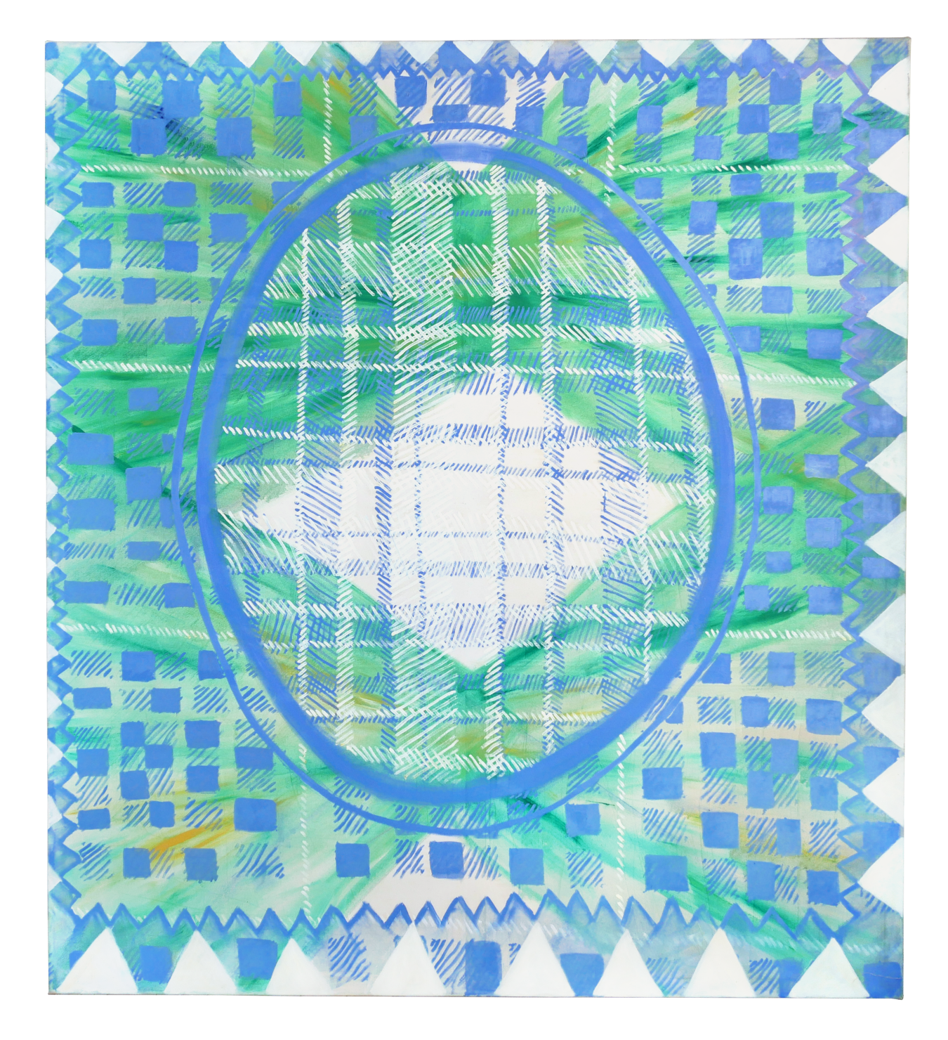 Anna Slobodnik o.T., Zyklus Teppiche, 2019, Öl auf Leinwand, 200 x 180 cm, Courtesy: Anna Slobodnik